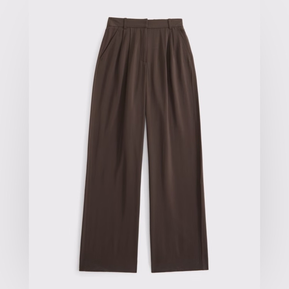 Like New Abercrombie and Fitch Sloane Trousers Tailored Pants Brown 33 16 LONG